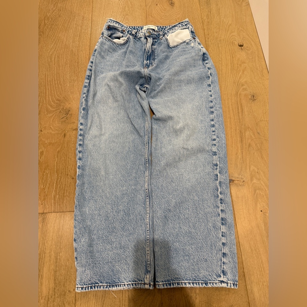 Abercrombie & Fitch Classic Blue Wide Leg Jeans